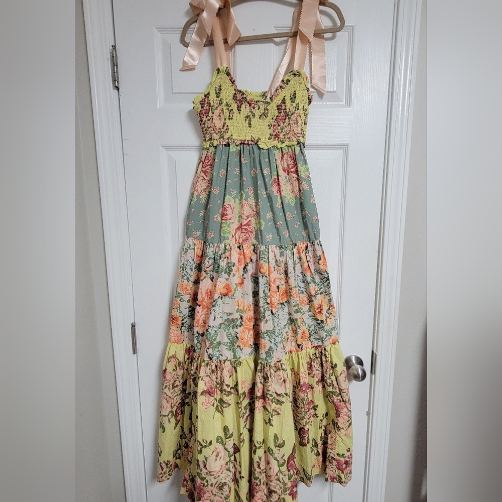 Free People Bluebell Tie Ribbon Maxi Dress Size Small. - Picture 6 of 14